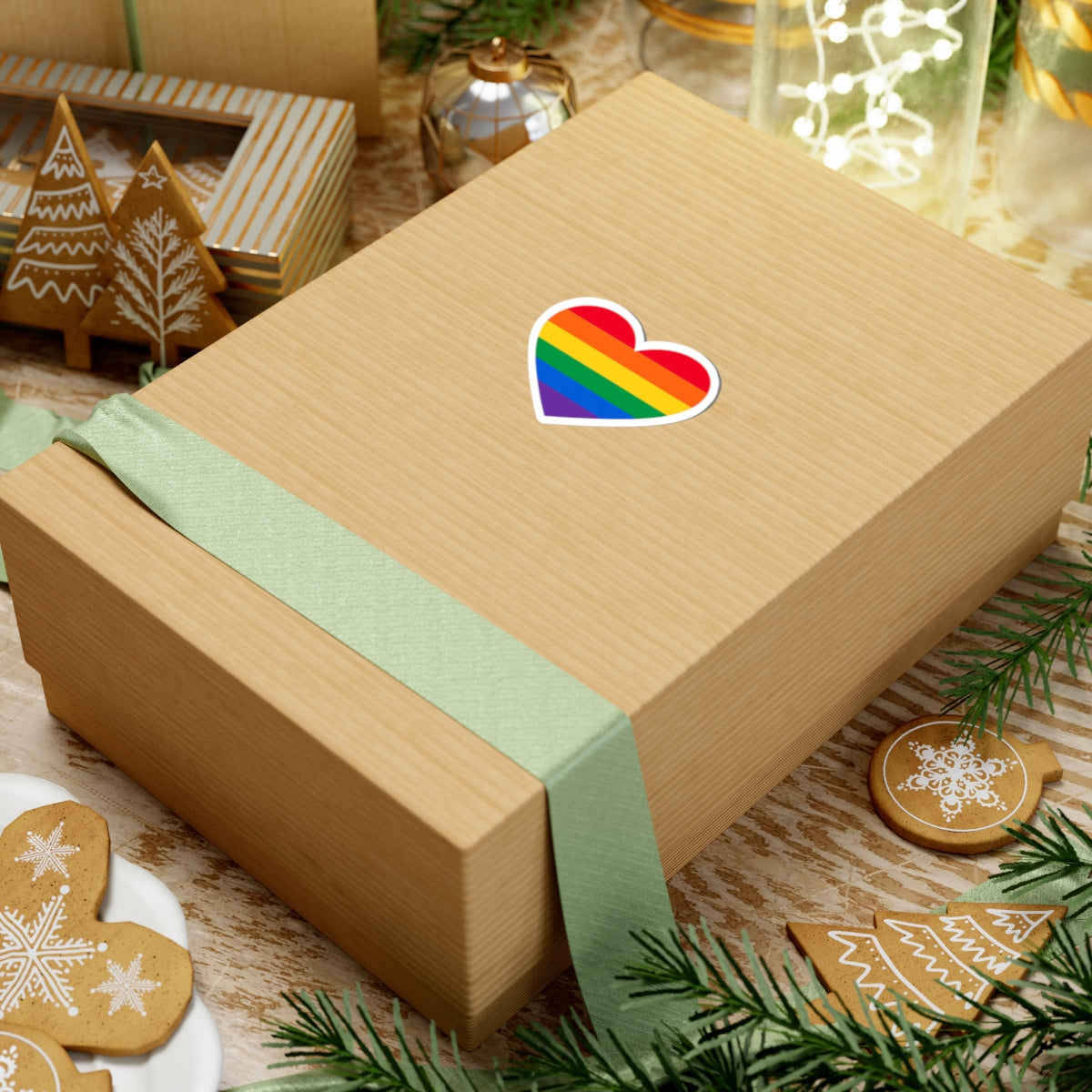 Rainbow Pride Heart Sticker | Kiss-Cut Sticker