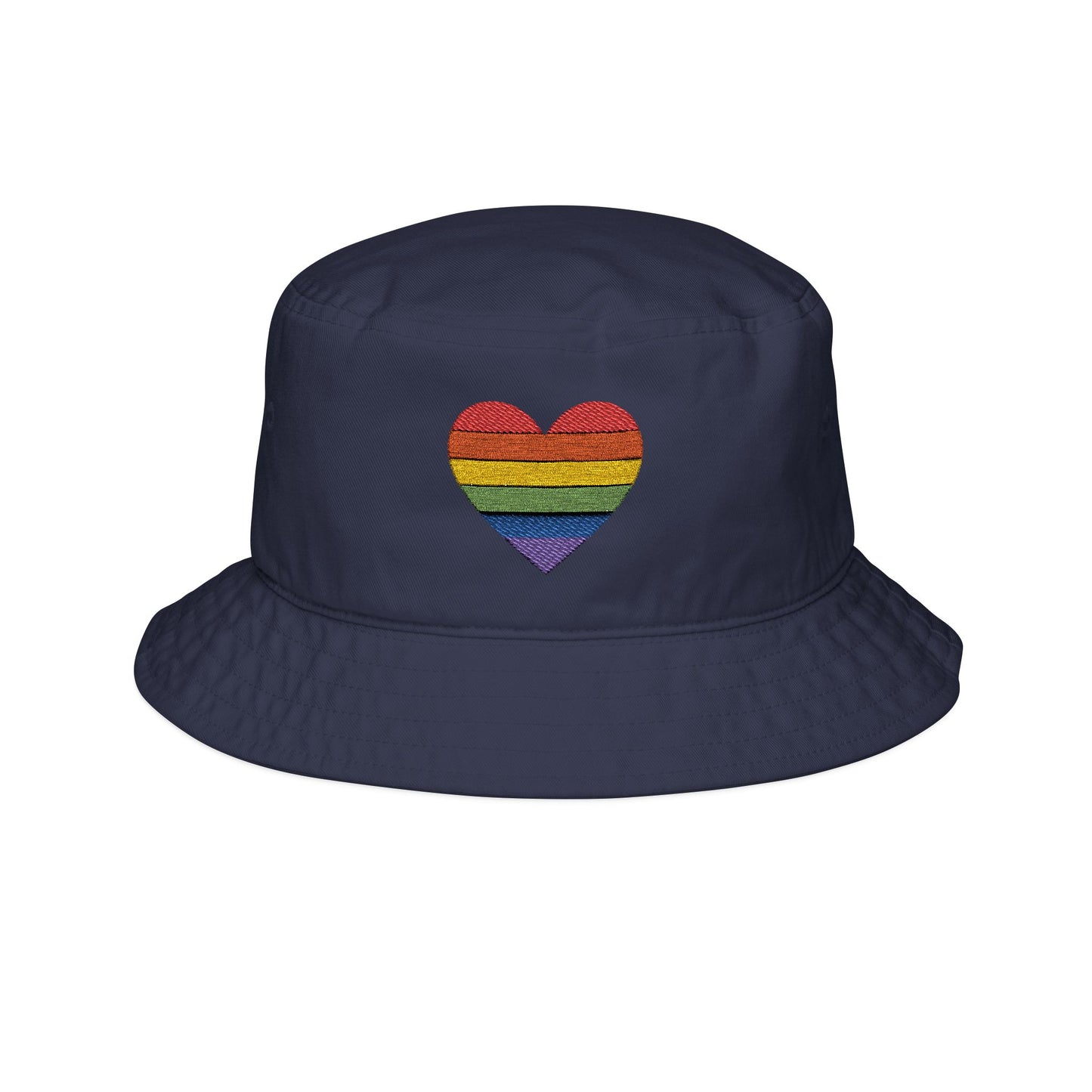 Embroidered Pride Heart Bucket Hat