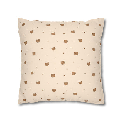 Mini Bear Pattern Pillowcase | Square Throw Pillowcase