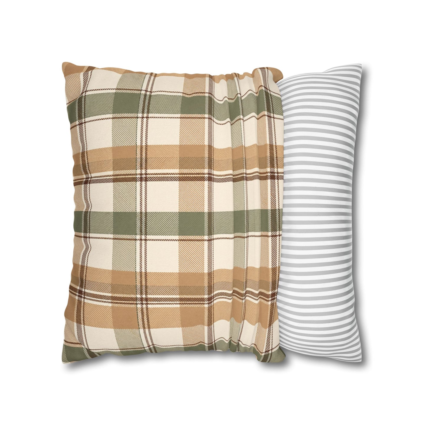 Neutral Plaid Throw Pillowcase