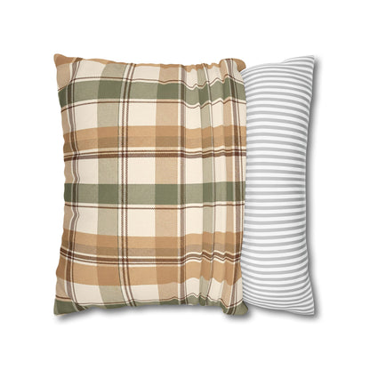 Neutral Plaid Throw Pillowcase