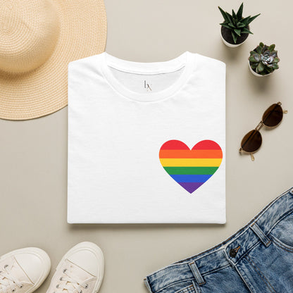 Rainbow Pride Heart T-Shirt | LGBTQ Flag Heart Tee