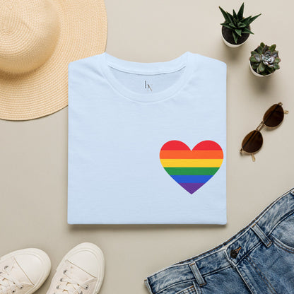 Rainbow Pride Heart T-Shirt | LGBTQ Flag Heart Tee