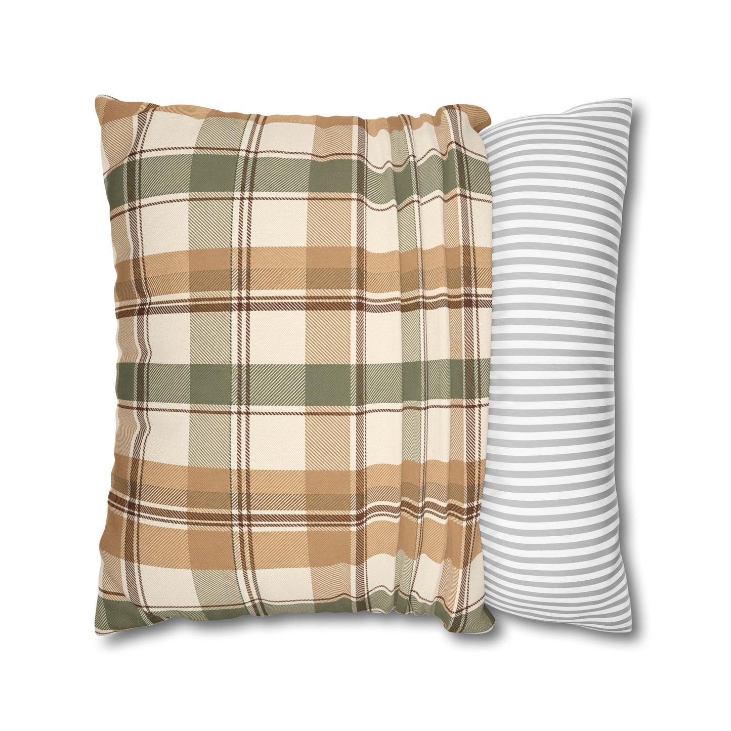 Neutral Plaid Throw Pillowcase