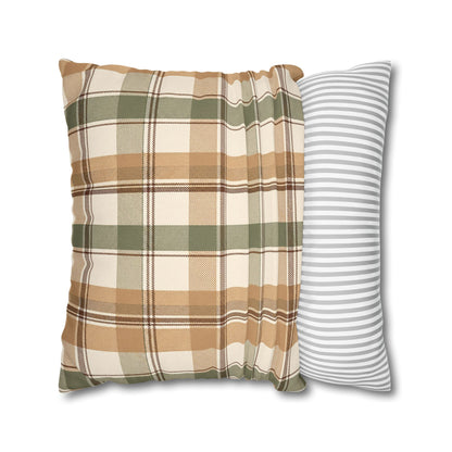 Neutral Plaid Throw Pillowcase