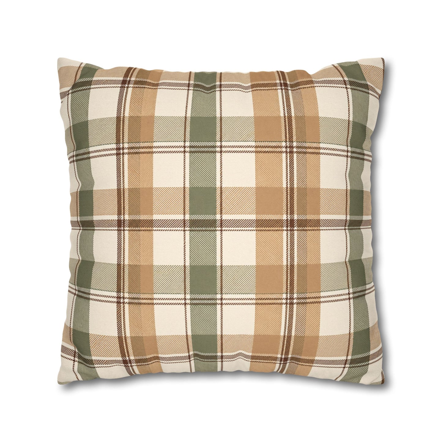 Neutral Plaid Throw Pillowcase