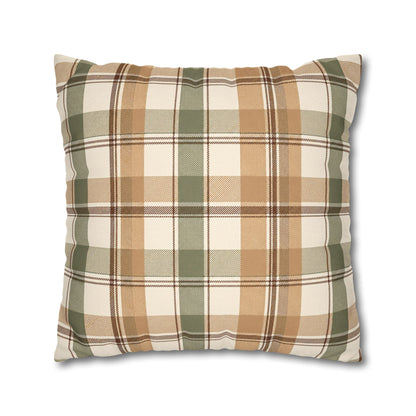 Neutral Plaid Throw Pillowcase