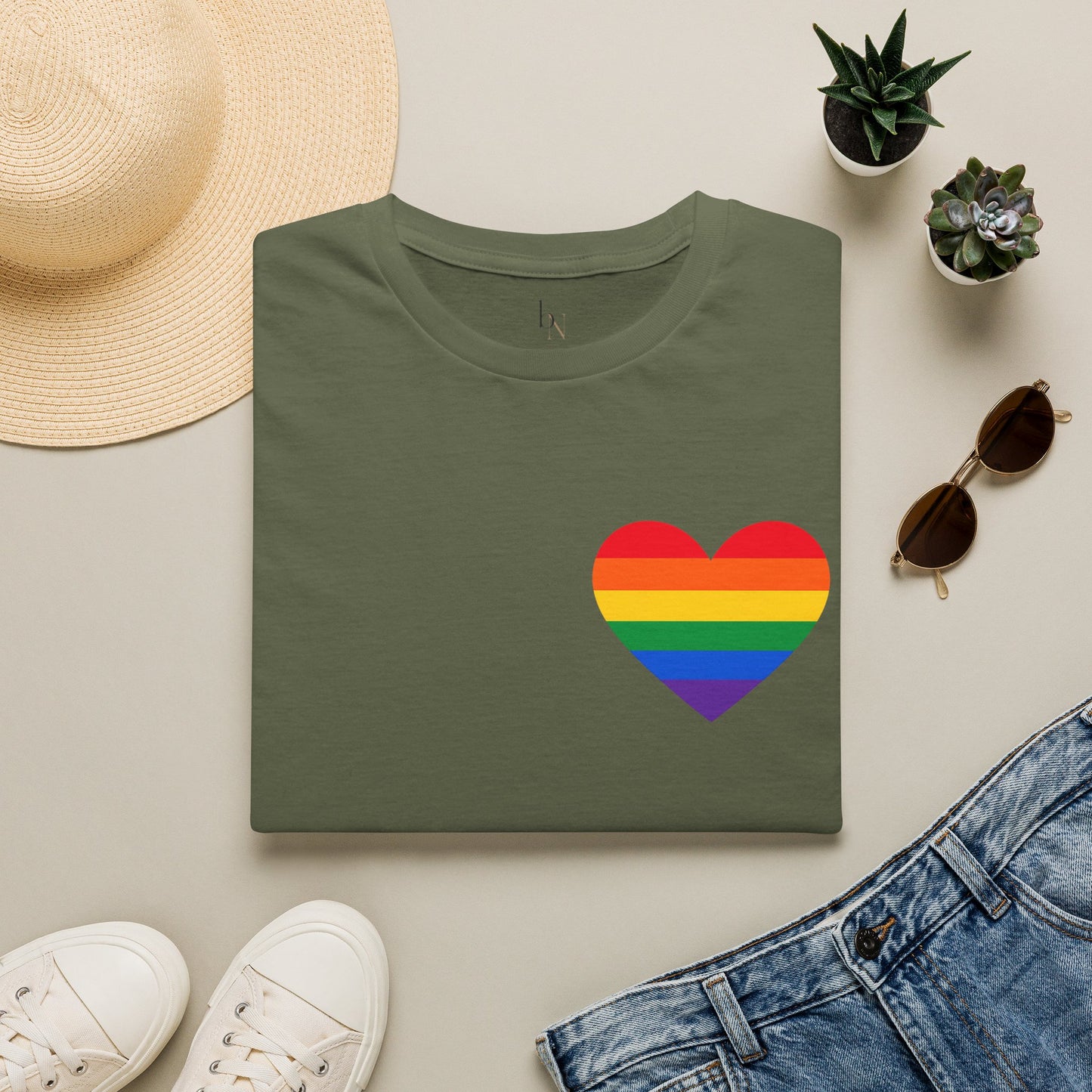 Rainbow Pride Heart T-Shirt | LGBTQ Flag Heart Tee