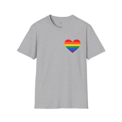Rainbow Pride Heart T-Shirt | LGBTQ Flag Heart Tee