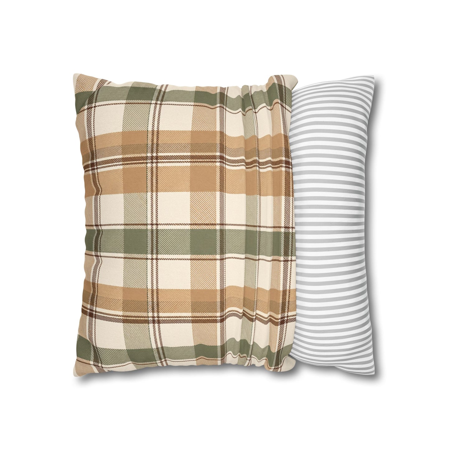 Neutral Plaid Throw Pillowcase