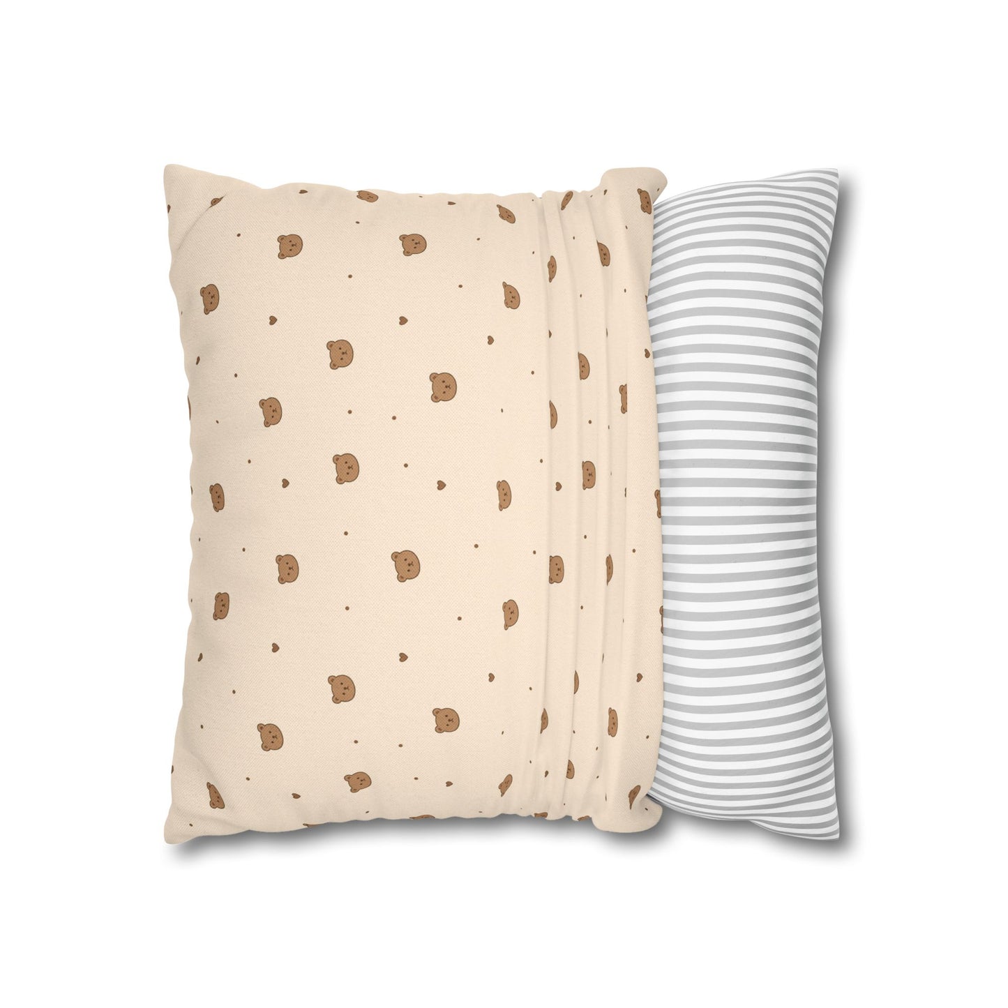 Mini Bear Pattern Pillowcase | Square Throw Pillowcase