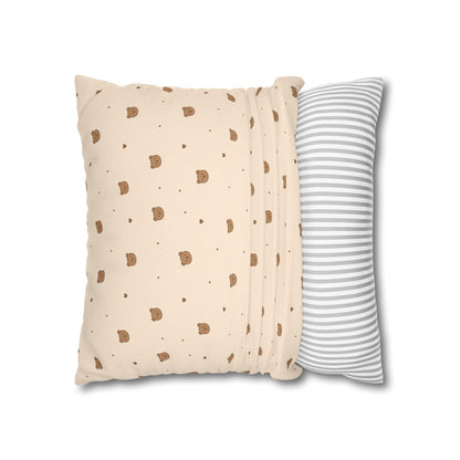 Mini Bear Pattern Pillowcase | Square Throw Pillowcase