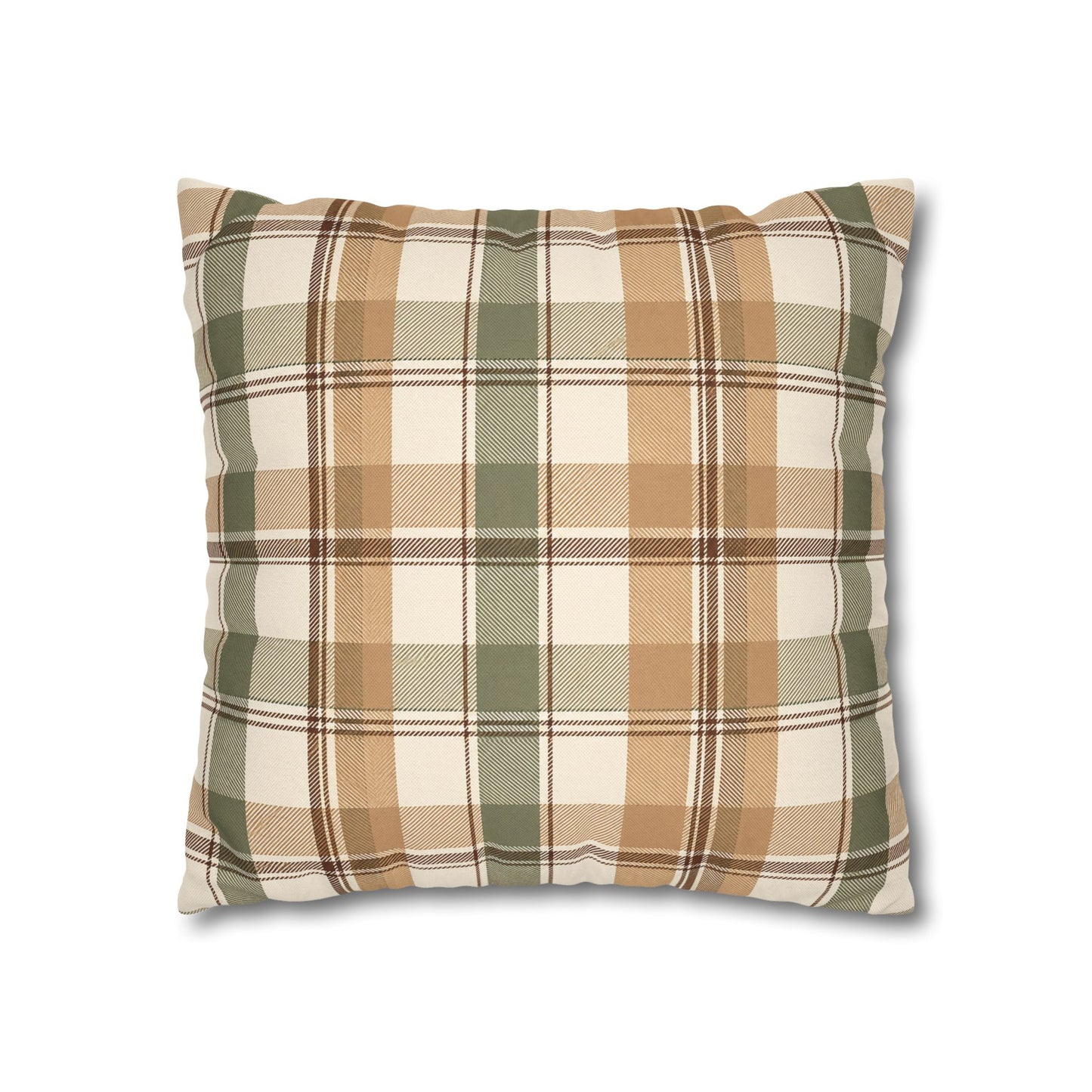 Neutral Plaid Throw Pillowcase