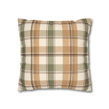 Neutral Plaid Throw Pillowcase