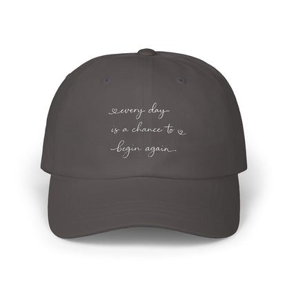 handwritten script phrase Dad Cap | embroidered baseball hat