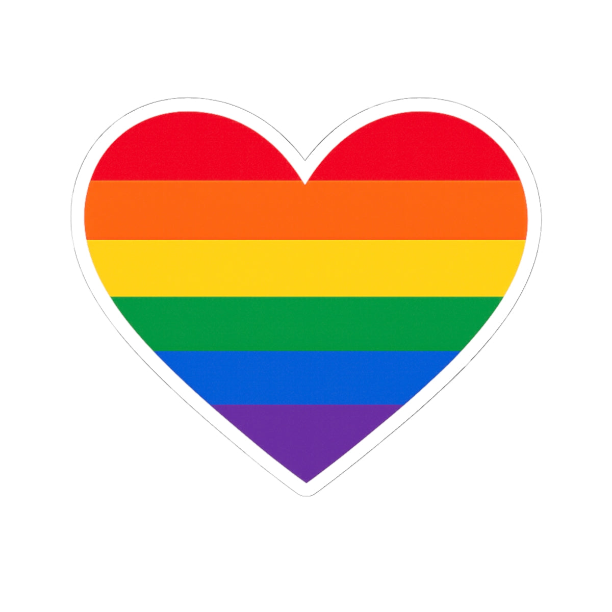 Rainbow Pride Heart Sticker | Kiss-Cut Sticker
