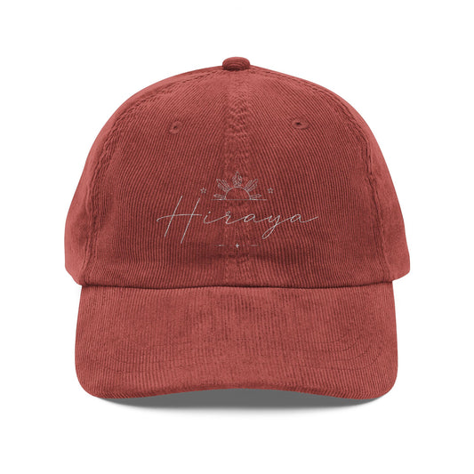 Hiraya filipino script Logo Cap | Vintage Corduroy Embroidered Hat