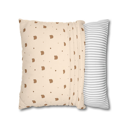 Mini Bear Pattern Pillowcase | Square Throw Pillowcase