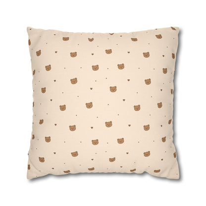 Mini Bear Pattern Pillowcase | Square Throw Pillowcase