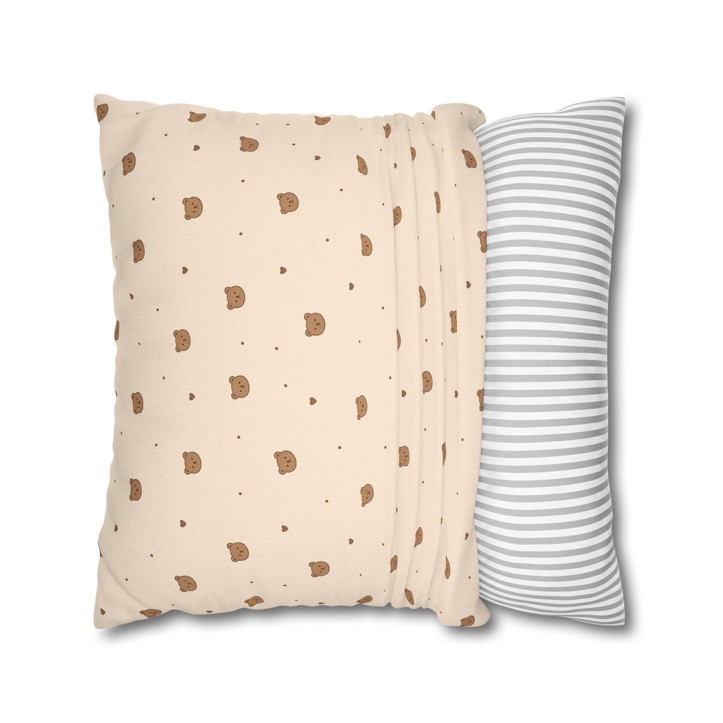 Mini Bear Pattern Pillowcase | Square Throw Pillowcase