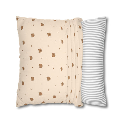 Mini Bear Pattern Pillowcase | Square Throw Pillowcase