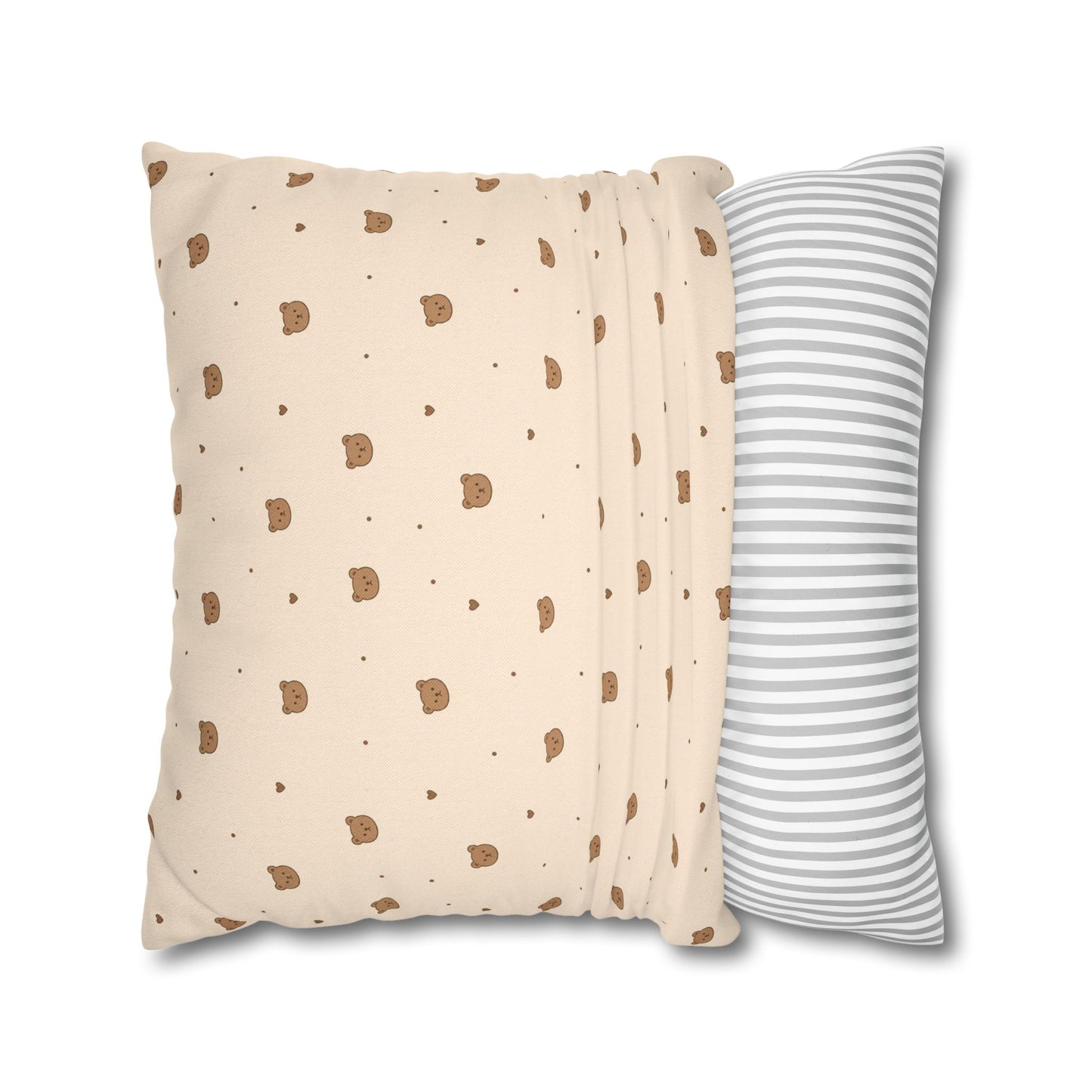 Mini Bear Pattern Pillowcase | Square Throw Pillowcase