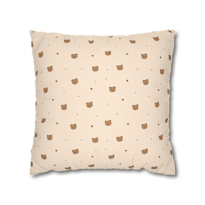 Mini Bear Pattern Pillowcase | Square Throw Pillowcase