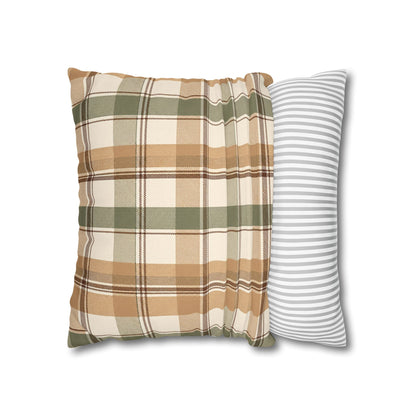 Neutral Plaid Throw Pillowcase