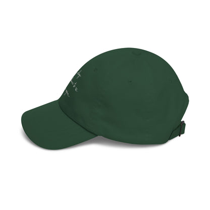 handwritten script phrase Dad Cap | embroidered baseball hat