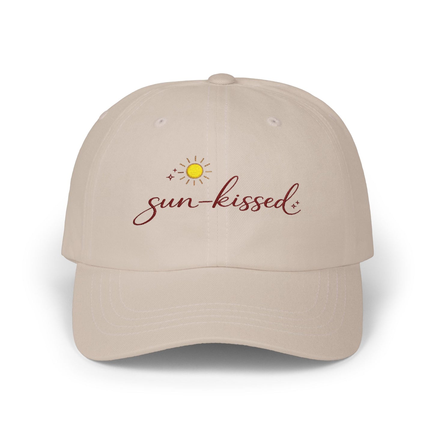 sun-kissed sun daisies embroidery Dad Cap | white baseball hat