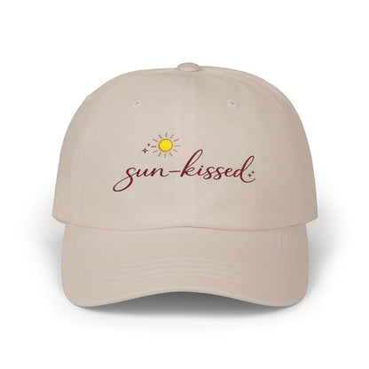 sun-kissed sun daisies embroidery Dad Cap | white baseball hat