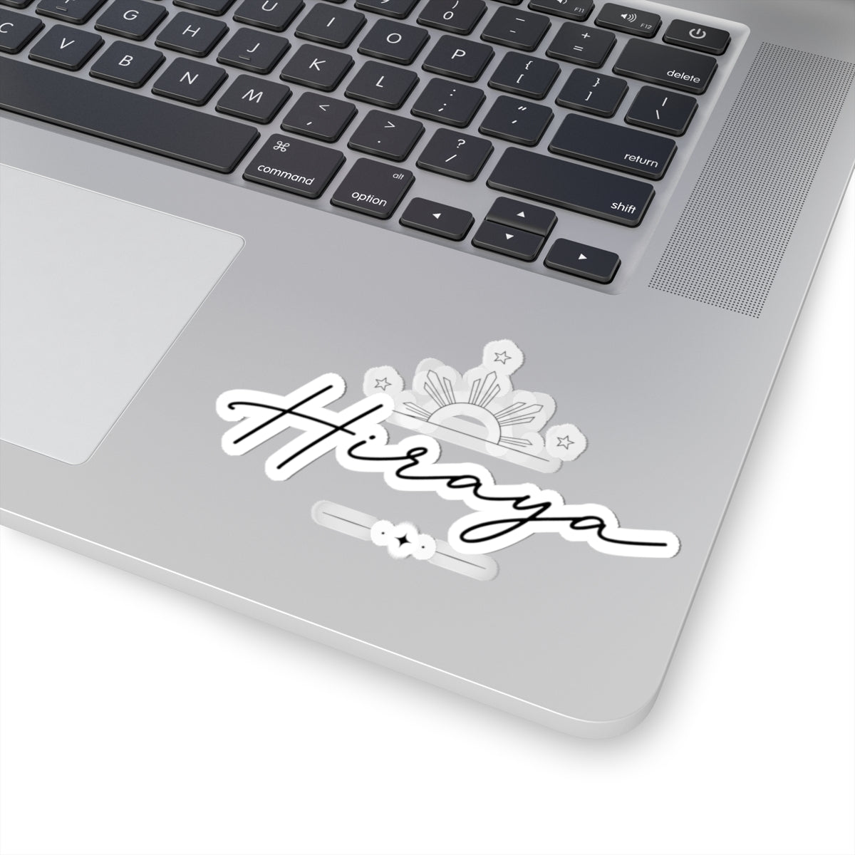 Hiraya script logo Kiss-Cut Stickers | sun rays decal