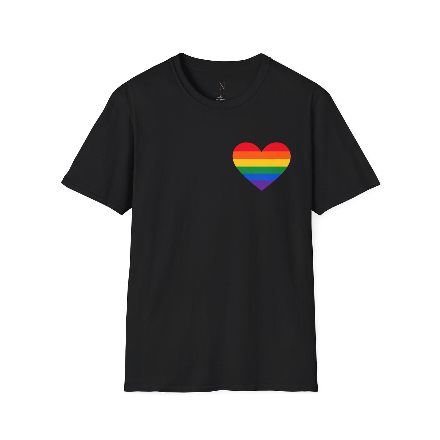 Rainbow Pride Heart T-Shirt | LGBTQ Flag Heart Tee