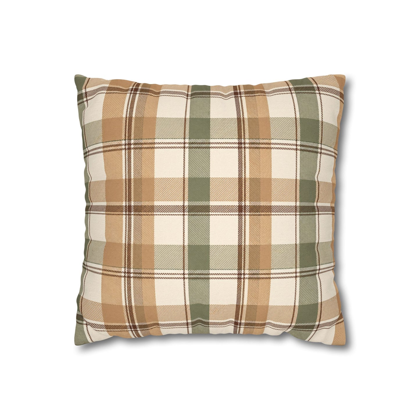 Neutral Plaid Throw Pillowcase