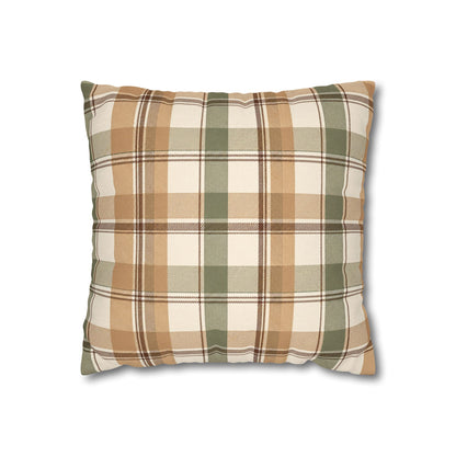 Neutral Plaid Throw Pillowcase