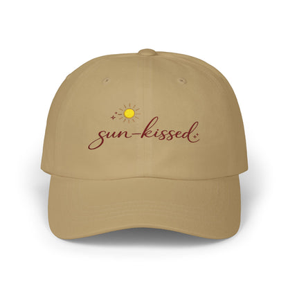 sun-kissed sun daisies embroidery Dad Cap | white baseball hat