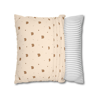 Mini Bear Pattern Pillowcase | Square Throw Pillowcase