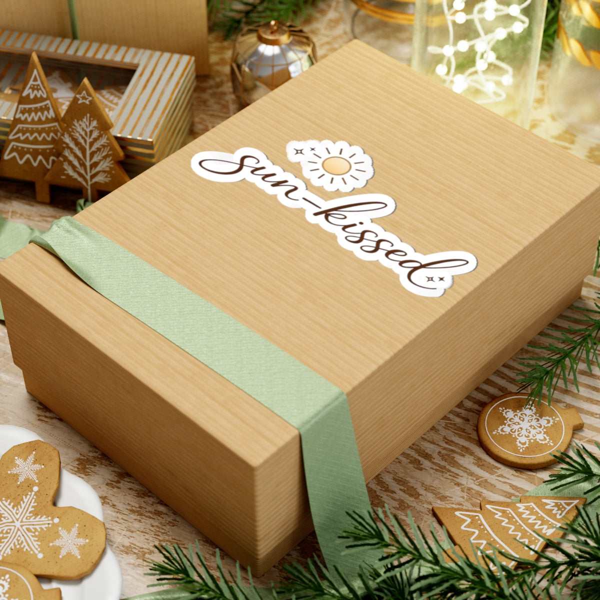 Sun-kissed script logo Kiss-Cut Sticker | daisy sun illustration