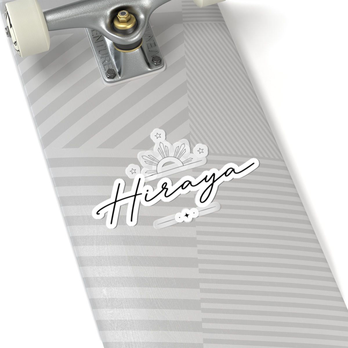 Hiraya script logo Kiss-Cut Stickers | sun rays decal