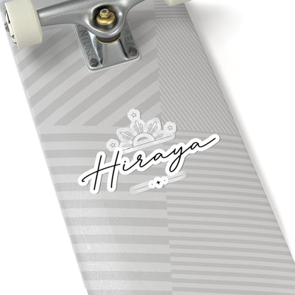 Hiraya script logo Kiss-Cut Stickers | sun rays decal