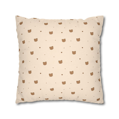 Mini Bear Pattern Pillowcase | Square Throw Pillowcase