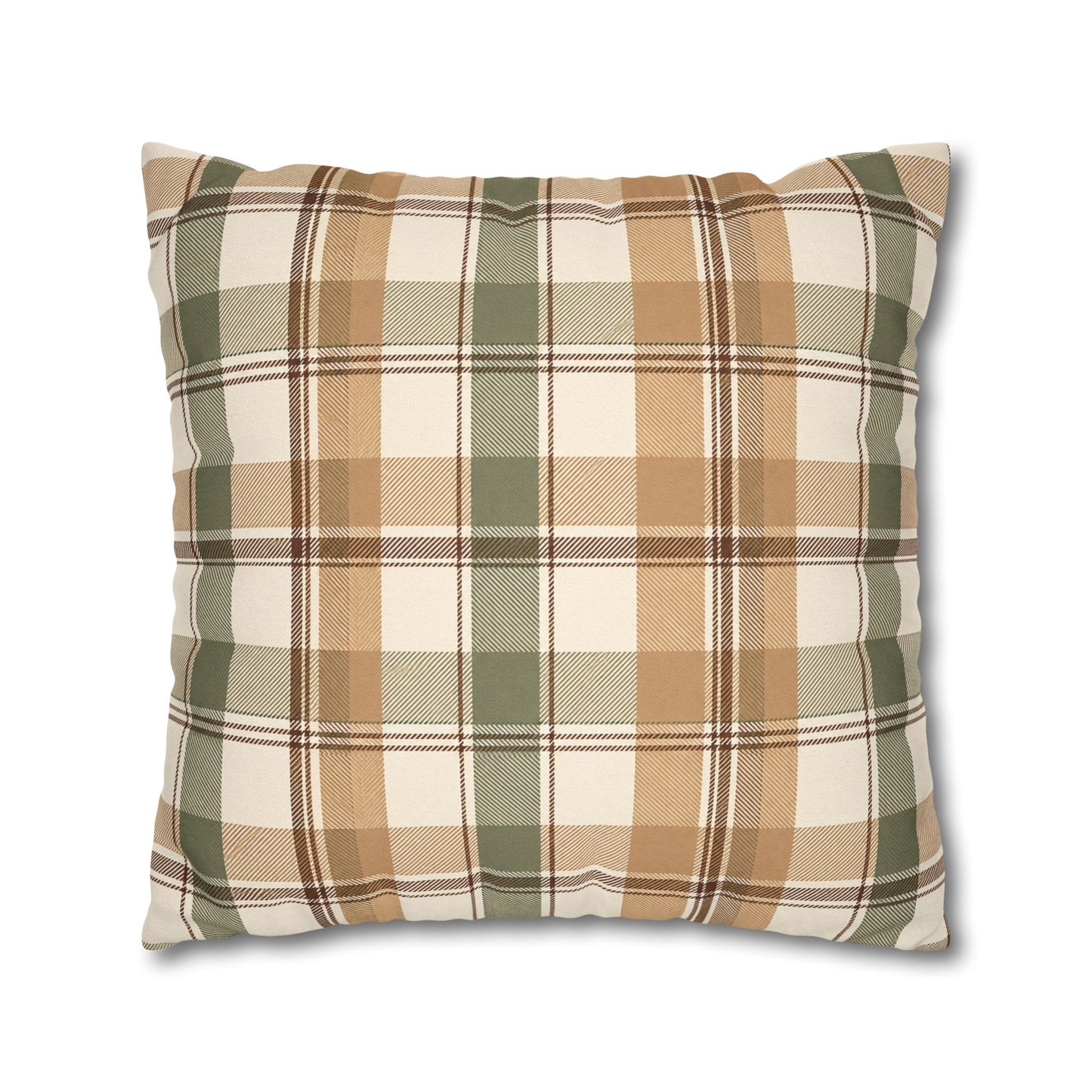 Neutral Plaid Throw Pillowcase