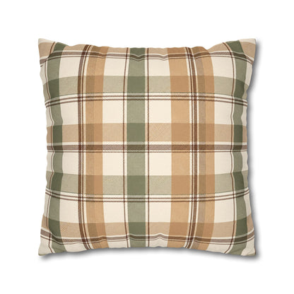 Neutral Plaid Throw Pillowcase