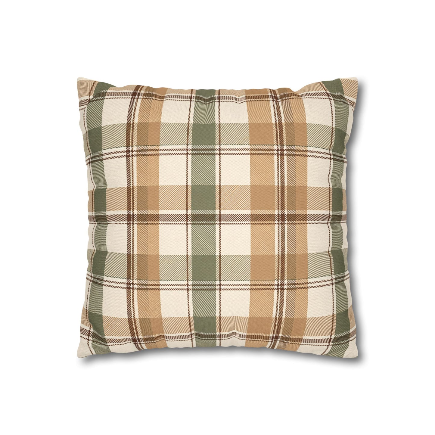 Neutral Plaid Throw Pillowcase
