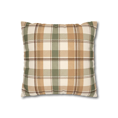 Neutral Plaid Throw Pillowcase