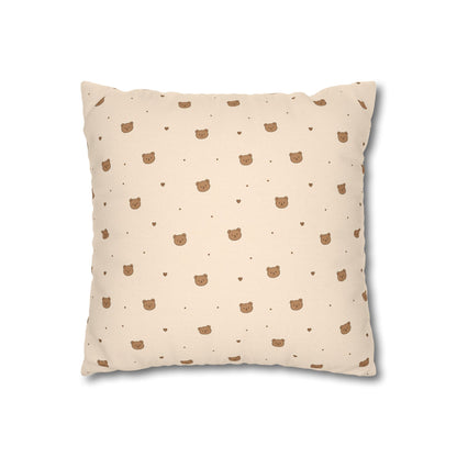 Mini Bear Pattern Pillowcase | Square Throw Pillowcase