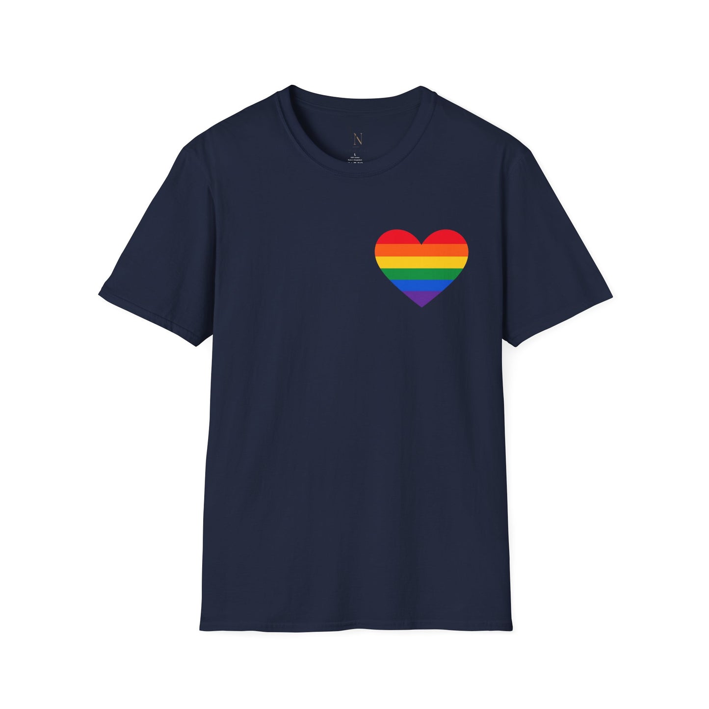 Rainbow Pride Heart T-Shirt | LGBTQ Flag Heart Tee