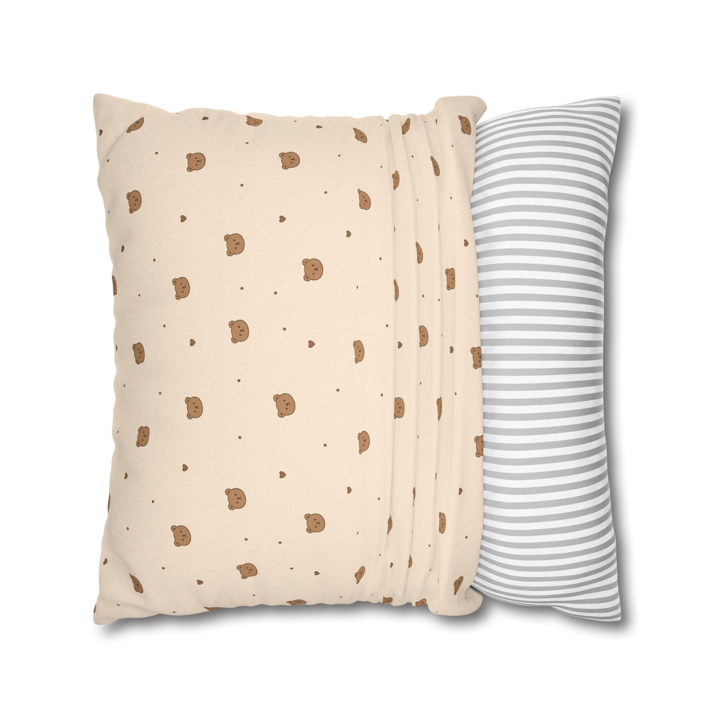 Mini Bear Pattern Pillowcase | Square Throw Pillowcase