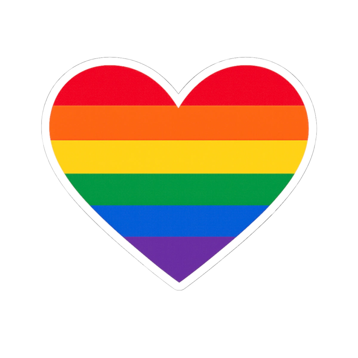 Rainbow Pride Heart Sticker | Kiss-Cut Sticker