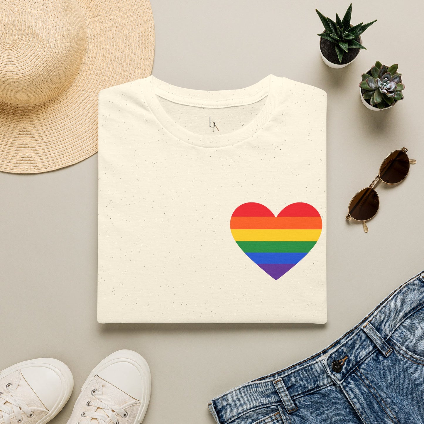 Rainbow Pride Heart T-Shirt | LGBTQ Flag Heart Tee